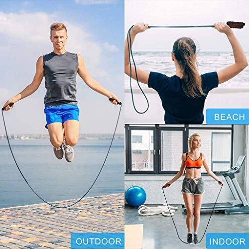Ankishi Comba de saltar, longitud ajustable, para adultos, con rodamientos profesionales y asas antideslizantes, para entrenamiento de fitness, juegos, ejercicio para adultos y niños Ankishi Comba de saltar, longitud ajustable, para adultos, con rodamientos profesionales y asas antideslizantes, para entrenamiento de fitness, juegos, ejercicio para adultos y niños