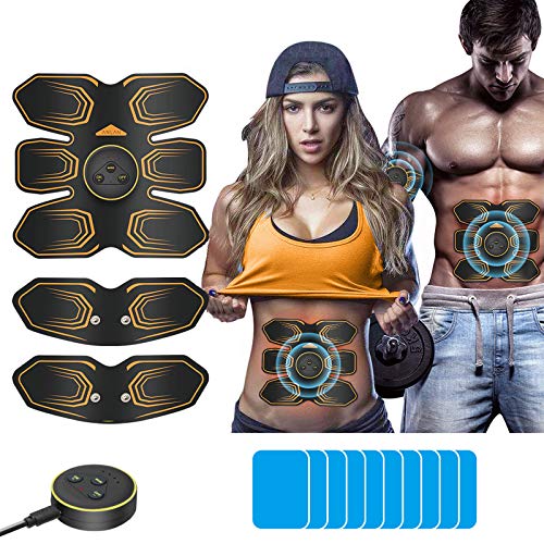 ANLAN Electroestimulador Muscular Abdominales, EMS Estimulador, Abdomen/Brazo/Piernas Entrenador Muscular con USB Recargable, 6 Modos y 10 Niveles de Intensidad (Hombres/Mujeres)