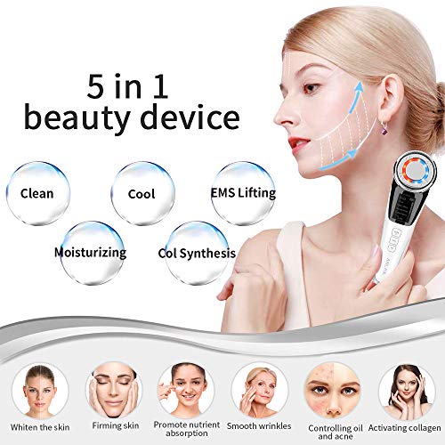 ANLAN Masajeador Facial Instrumento Multifuncional con Frío Calor Fototerapia Roja y Azul para Antiarrugas, Anti-envejecimiento, Limpieza Profunda, Cuidado Facial ANLAN Masajeador Facial Instrumento Multifuncional con Frío Calor Fototerapia Roja y Azul para Antiarrugas, Anti-envejecimiento, Limpieza Profunda, Cuidado Facial