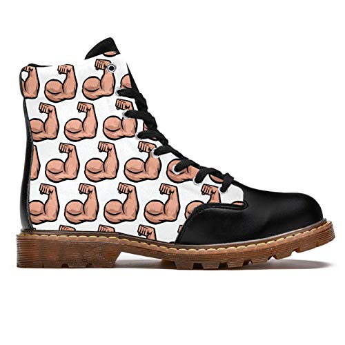 Anmarco Botas de invierno para mujer fuerte culturista bíceps estampados alta parte superior de encaje clásico de lona zapatos de escuela, color Multicolor, talla 37 EU Anmarco Botas de invierno para mujer fuerte culturista bíceps estampados alta parte superior de encaje clásico de lona zapatos de escuela, color Multicolor, talla 37 EU
