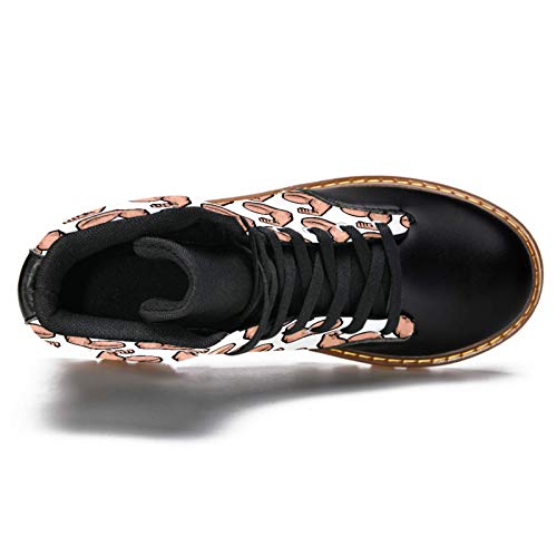 Anmarco Botas de invierno para mujer fuerte culturista bíceps estampados alta parte superior de encaje clásico de lona zapatos de escuela, color Multicolor, talla 37 EU Anmarco Botas de invierno para mujer fuerte culturista bíceps estampados alta parte superior de encaje clásico de lona zapatos de escuela, color Multicolor, talla 37 EU