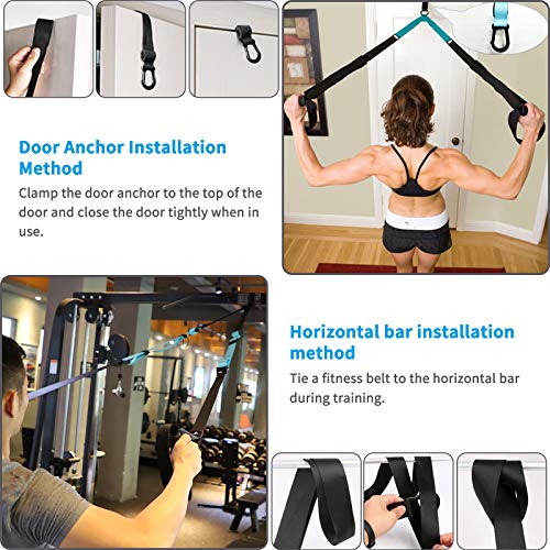 Anoopsyche Entrenamiento en Suspensión Entrenador de Suspensión de Fitness Pro Ejercicio Correas Ajustables Carga hasta 500 Kg Anoopsyche Entrenamiento en Suspensión Entrenador de Suspensión de Fitness Pro Ejercicio Correas Ajustables Carga hasta 500 Kg