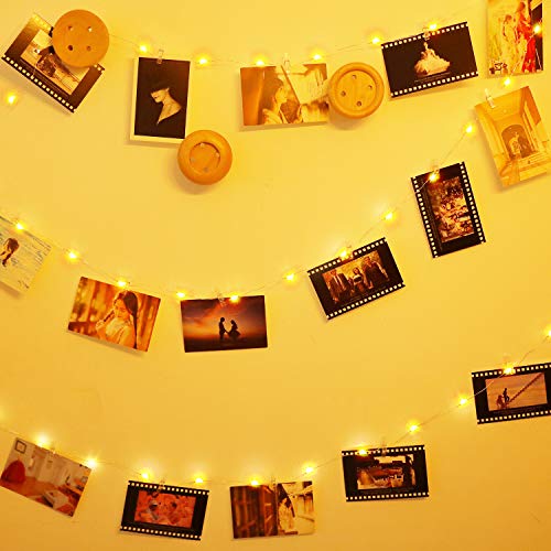 Anpro Clip de Cadena Luces LED Foto, 5M 50 LED,Tira de LUZ,Guirnaldas Luminosas para Decorar Pared,Fiesta,Boda,Habitación Anpro Clip de Cadena Luces LED Foto, 5M 50 LED,Tira de LUZ,Guirnaldas Luminosas para Decorar Pared,Fiesta,Boda,Habitación