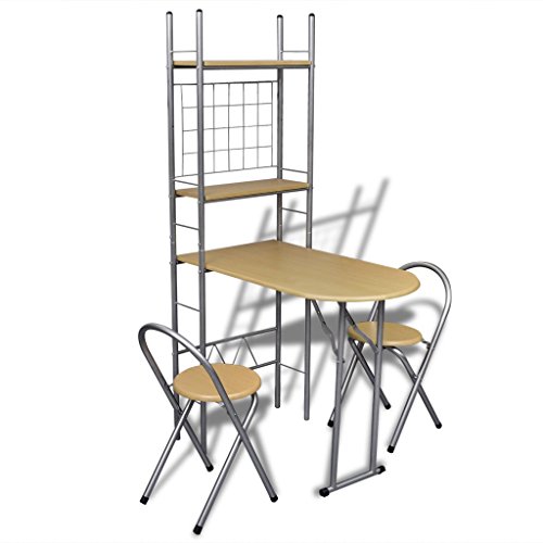 Anself Juego de Muebles de Barra de Cocina Plegable con 2 Sillas 56 X 90 X 165 Cm/36 X 35,5 X 69 Cm Conjunto de Barra De Desayuno Muebles de Comedor Mesa y Sillas de Comedor Anself Juego de Muebles de Barra de Cocina Plegable con 2 Sillas 56 X 90 X 165 Cm/36 X 35,5 X 69 Cm Conjunto de Barra De Desayuno Muebles de Comedor Mesa y Sillas de Comedor