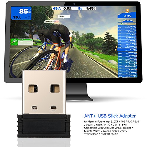 Anself RC401 Receptor ANT + Receptor de Datos USB Ant+Stick for Garmin Forerunner 310XT 405 610 Interior Negro