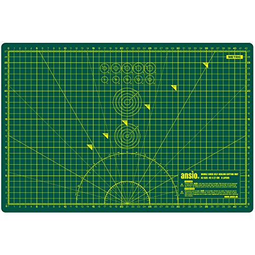 ANSIO Base De Corte A3 Doble Cara Auto Curación 5 Capas Para Costura y Manualidades - Imperial/Métrica 17 x 11 pulgadas / 42 x 27 cm- Verde/Verde ANSIO Base De Corte A3 Doble Cara Auto Curación 5 Capas Para Costura y Manualidades - Imperial/Métrica 17 x 11 pulgadas / 42 x 27 cm- Verde/Verde
