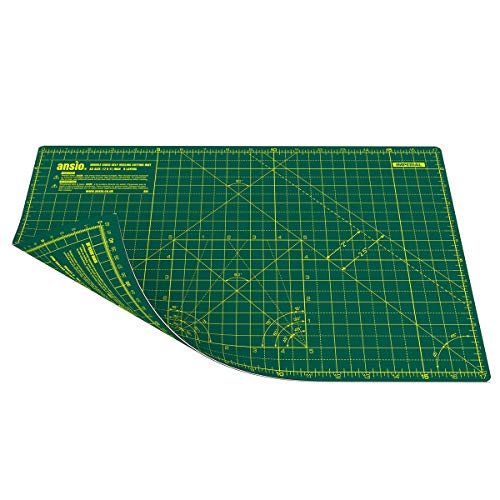 ANSIO Base De Corte A3 Doble Cara Auto Curación 5 Capas Para Costura y Manualidades - Imperial/Métrica 17 x 11 pulgadas / 42 x 27 cm- Verde/Verde ANSIO Base De Corte A3 Doble Cara Auto Curación 5 Capas Para Costura y Manualidades - Imperial/Métrica 17 x 11 pulgadas / 42 x 27 cm- Verde/Verde