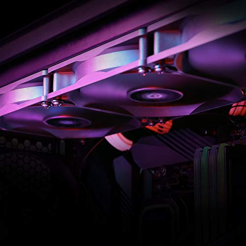 Antec Ventilador de marco cuadrado P12 de 120 mm con diseño de hoja curva de equilibrio de aire, rodamiento sellado, carcasa de ordenador y radiador líquido