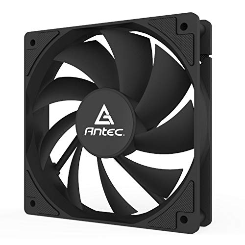 Antec Ventilador de marco cuadrado P12 de 120 mm con diseño de hoja curva de equilibrio de aire, rodamiento sellado, carcasa de ordenador y radiador líquido