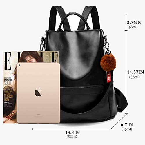 Anti-robo Mujer Mochila de Cuero de pu mochila de Bolsa de mano Mochilas Casual Bolsa de viaje Messenger Bag Backpack (Negro) Anti-robo Mujer Mochila de Cuero de pu mochila de Bolsa de mano Mochilas Casual Bolsa de viaje Messenger Bag Backpack (Negro)