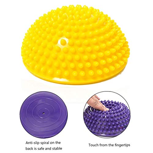 Antideslizante Yoga Masaje De Pies De Bola Media Bola 16cm / 6.5inch Masaje Colchoneta De Ejercicio Equilibrio Vainas De Punta Puntos para La Gimnasia De Pilates para Niños Adultos (Amarillo)