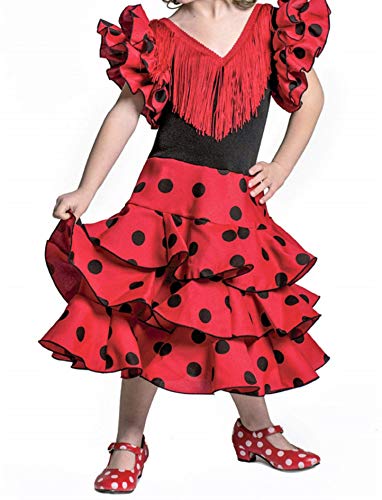 Anuka Vestido de niña para Danza Flamenco o sevillanas (Rojo Topos Negros, 4/5 años) Anuka Vestido de niña para Danza Flamenco o sevillanas (Rojo Topos Negros, 4/5 años)
