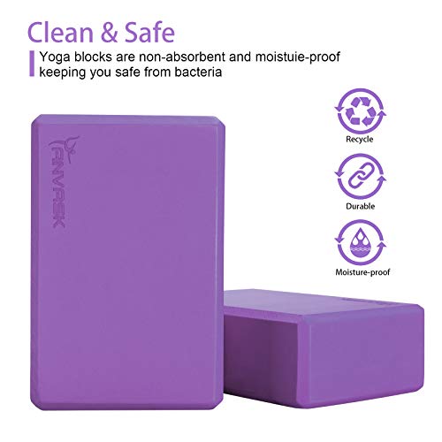 ANVASK Bloque Yoga (2pcs) Correa para Yoga (1pcs), Yoga Block de Alta Densidad EVA para Soportar Poses Más Profundas, Espuma De Pilates Ladrillo Estiramiento Gimnasio Fitness Ejercicio Soporte ANVASK Bloque Yoga (2pcs) Correa para Yoga (1pcs), Yoga Block de Alta Densidad EVA para Soportar Poses Más Profundas, Espuma De Pilates Ladrillo Estiramiento Gimnasio Fitness Ejercicio Soporte