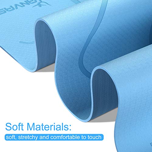 ANVASK Esterilla Yoga Esterilla Fitness Antideslizante Colchoneta Gimnasia, Esterilla Deporte con Materiales TPE ecológicos, Yoga Mat diseñado para Pilates y Fitness físico