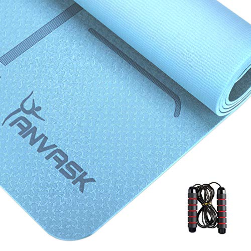 ANVASK Esterilla Yoga Esterilla Fitness Antideslizante Colchoneta Gimnasia, Esterilla Deporte con Materiales TPE ecológicos, Yoga Mat diseñado para Pilates y Fitness físico