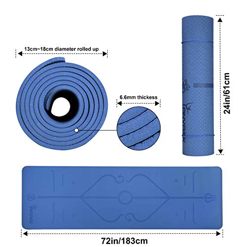 ANVASK Esterilla Yoga Esterilla Fitness Antideslizante Colchoneta Gimnasia, Esterilla Deporte con Materiales TPE ecológicos, Yoga Mat diseñado para Pilates y Fitness físico