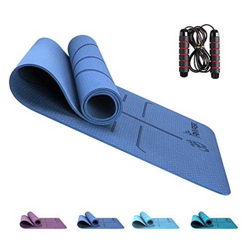 ANVASK Esterilla Yoga Esterilla Fitness Antideslizante Colchoneta Gimnasia, Esterilla Deporte con Materiales TPE ecológicos, Yoga Mat diseñado para Pilates y Fitness físico