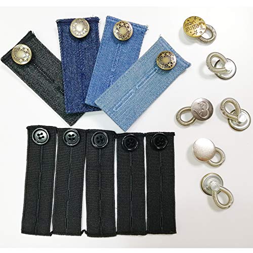 Anyasen 15pcs extensores de cintura pantalones extensores de botones Extensor de cintura elásticos Ajustables con botón de metal gancho para Mujeres Embarazadas Personas obesas pantalones vaqueros Anyasen 15pcs extensores de cintura pantalones extensores de botones Extensor de cintura elásticos Ajustables con botón de metal gancho para Mujeres Embarazadas Personas obesas pantalones vaqueros
