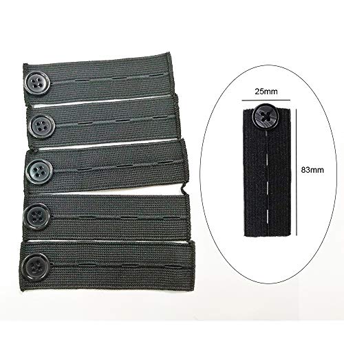 Anyasen 15pcs extensores de cintura pantalones extensores de botones Extensor de cintura elásticos Ajustables con botón de metal gancho para Mujeres Embarazadas Personas obesas pantalones vaqueros