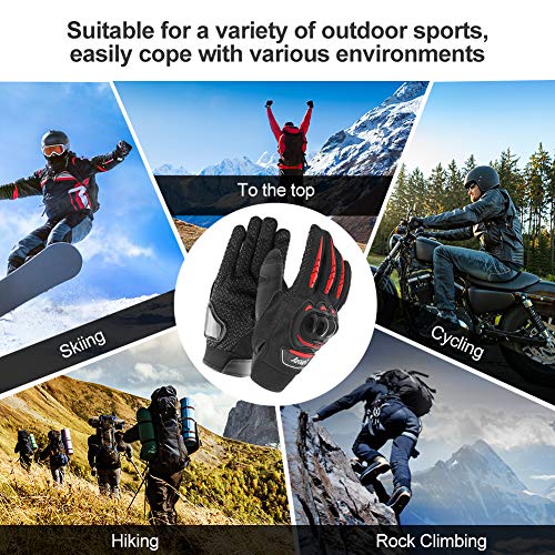 Anykuu Guantes de Moto Transpirables Verano Hombre Todas las temporadas Antideslizante Pantalla Táctil Duro Motocross Motocicleta Bicicleta ATV MTB Escalada Dedo Completo Deportes al Aire Libre