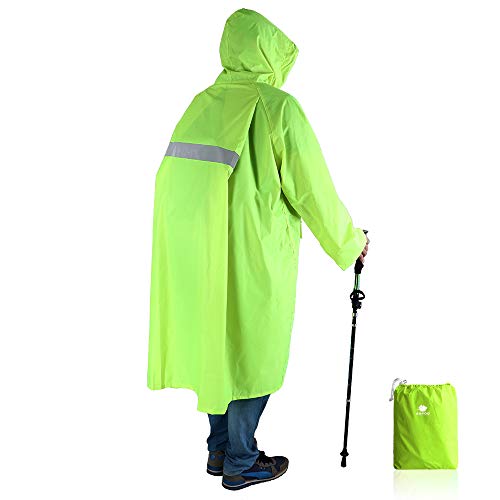 Anyoo Unisex Rain Coat Senderismo Impermeable Empaquetado Impermeable Largo