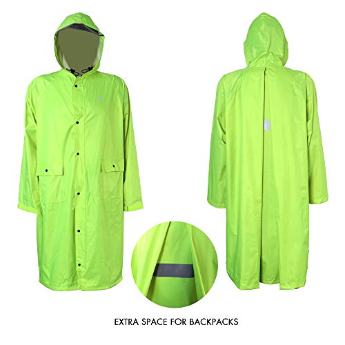 Anyoo Unisex Rain Coat Senderismo Impermeable Empaquetado Impermeable Largo