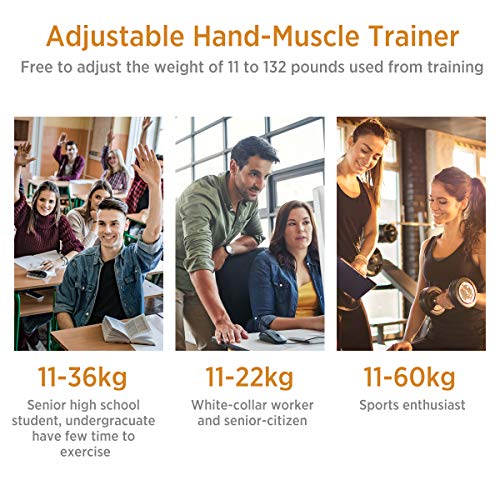 AODOOR Fortalecedor de Agarre, 5-60KG Ajustables Fortalecedores de Mano con función de conteo, para Entrenamiento de Fuerza, Escalada, Gimnasia y Ciclismo de montaña AODOOR Fortalecedor de Agarre, 5-60KG Ajustables Fortalecedores de Mano con función de conteo, para Entrenamiento de Fuerza, Escalada, Gimnasia y Ciclismo de montaña