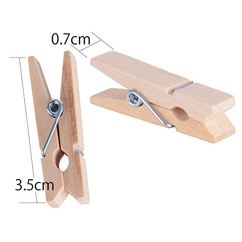 AONER 100pcs (3.5 * 0.7cm) Mini Pinzas de Madera Natural de Fotos Ropa para Celebración Boda Papel Fotográfico Clips de Artesanía AONER 100pcs (3.5 * 0.7cm) Mini Pinzas de Madera Natural de Fotos Ropa para Celebración Boda Papel Fotográfico Clips de Artesanía