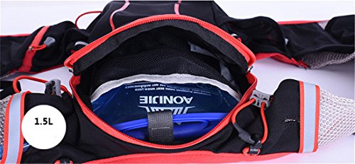 AONIJIE 5L bolsas de mochila de nailon impermeable, para maratón, ciclismo, running chaleco, bolsa de deporte + bolsa de agua de hidratación de 1,5 L, L/XL
