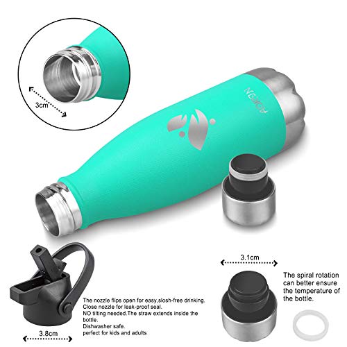 AORIN de Doble Pared con Aislamiento de Botella de Agua de Acero Inoxidable. Proceso de Recubrimiento en Polvo, no es Fácil de desprenderse, Resistencia al Rayado, Fácil de Limpia.esmeralda-750ml