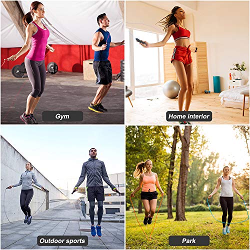 Aottom Cuerda de Saltar, Cuerda de Salto con Mango de Espuma de Suave y Cuerda Ajustable 2.8m Cable sin Enredos para Fitness, Double Unders, Crossfit, Escuela Aottom Cuerda de Saltar, Cuerda de Salto con Mango de Espuma de Suave y Cuerda Ajustable 2.8m Cable sin Enredos para Fitness, Double Unders, Crossfit, Escuela