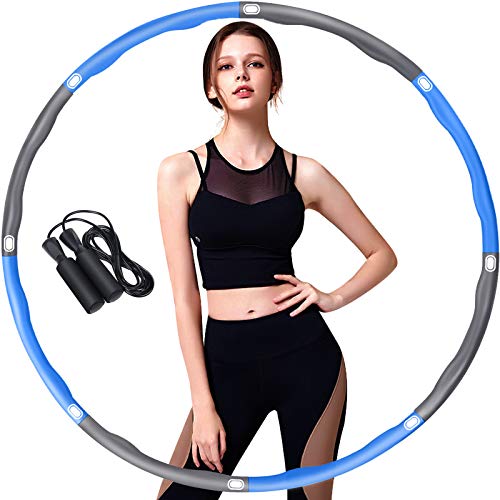 Aoweika Hula Hoop - Aro de gimnasia con espuma (0,92 kg, peso ajustable de 0,75 a 0,92 kg)