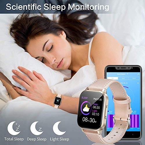 AOYODKG Smartwatch, Reloj Inteligente Mujer Hombre Niños Pulsera, Pulsera de Actividad Inteligente con Contador de Caloría Monitoreo Pulsómetros + Pulseras de Repuesto, para Android iOS (Rosado)