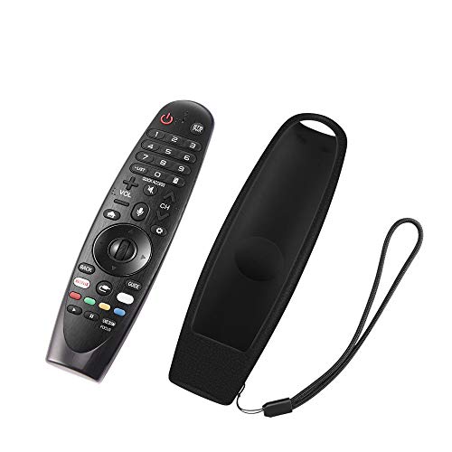 AOZBZ Funda de Control Remoto Funda de Control Remoto a Prueba de Golpes de Silicona Protectora Antideslizante con asa para LG Smart TV AN-MR600 AN-MR650 (Negro)