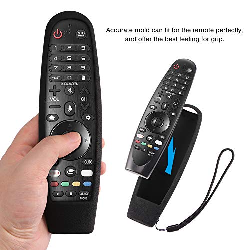 AOZBZ Funda de Control Remoto Funda de Control Remoto a Prueba de Golpes de Silicona Protectora Antideslizante con asa para LG Smart TV AN-MR600 AN-MR650 (Negro) AOZBZ Funda de Control Remoto Funda de Control Remoto a Prueba de Golpes de Silicona Protectora Antideslizante con asa para LG Smart TV AN-MR600 AN-MR650 (Negro)