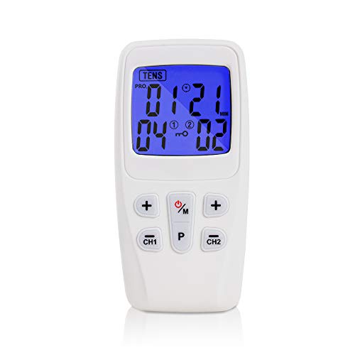 Aparato TENS 3-en-1 | aparato de corriente de estimulación con 22 programas para el tratamiento del dolor | | masaje muscular | incluyendo 4 almohadillas de electrodos con conexión de 2 canales Aparato TENS 3-en-1 | aparato de corriente de estimulación con 22 programas para el tratamiento del dolor | | masaje muscular | incluyendo 4 almohadillas de electrodos con conexión de 2 canales