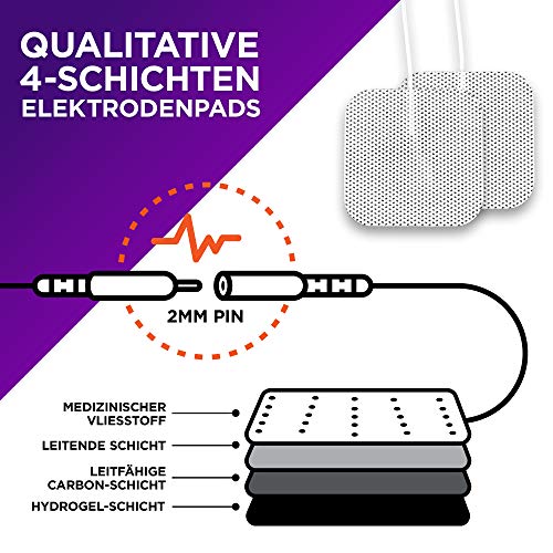 Aparato TENS 3-en-1 | aparato de corriente de estimulación con 22 programas para el tratamiento del dolor | | masaje muscular | incluyendo 4 almohadillas de electrodos con conexión de 2 canales Aparato TENS 3-en-1 | aparato de corriente de estimulación con 22 programas para el tratamiento del dolor | | masaje muscular | incluyendo 4 almohadillas de electrodos con conexión de 2 canales