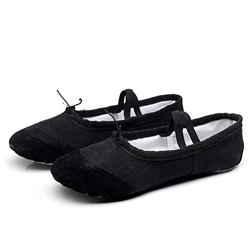 Aparatos de Ejercicios de Yoga 2 Pares de Zapatos Planos de Ballet Suave Zapatos de Baile de Yoga Latino for niños y Adultos, Talla de Calzado: 44 (Negro) (Color : Flesh Color)