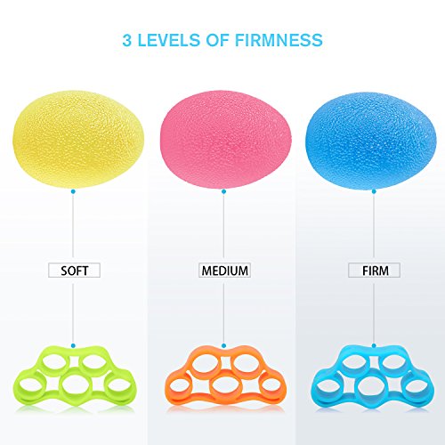 apiker Fortalecedores de Mano, Kit de Entrenamiento para Practicar Las Manos, Pelota de Alivio de estrés x 3, Banda de Resistencia de Dedos x 3, Fortalecimiento de Las Manos y los Dedos apiker Fortalecedores de Mano, Kit de Entrenamiento para Practicar Las Manos, Pelota de Alivio de estrés x 3, Banda de Resistencia de Dedos x 3, Fortalecimiento de Las Manos y los Dedos