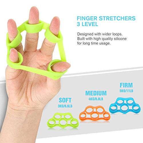 apiker Fortalecedores de Mano, Kit de Entrenamiento para Practicar Las Manos, Pelota de Alivio de estrés x 3, Banda de Resistencia de Dedos x 3, Fortalecimiento de Las Manos y los Dedos apiker Fortalecedores de Mano, Kit de Entrenamiento para Practicar Las Manos, Pelota de Alivio de estrés x 3, Banda de Resistencia de Dedos x 3, Fortalecimiento de Las Manos y los Dedos