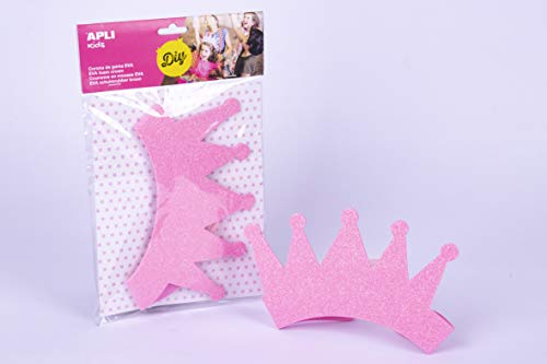 APLI Kids - Corona goma EVA purpurina rosa, 1 ud APLI Kids - Corona goma EVA purpurina rosa, 1 ud