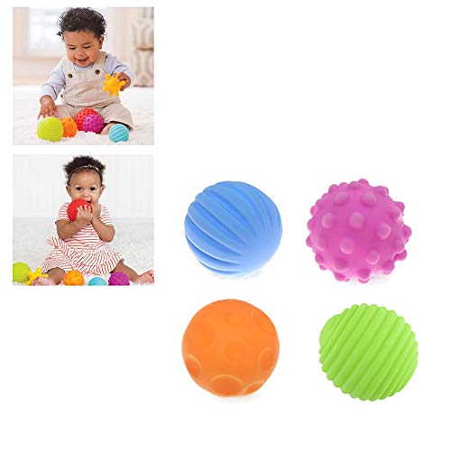 Apofly 4 Piezas Pelota De Masaje Con Textura Para BebéS NiñO Touch Hand Ball Toy Infantil Bolas Sensoriales Masaje Pelota De Ejercicio Suave Para El Aprendizaje Del Bebé