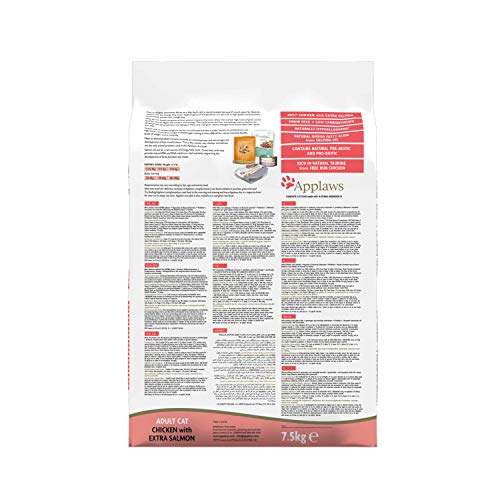 Applaws Comida seca para gatos, pollo y salmón extra/adulto, 7.5 kg Applaws Comida seca para gatos, pollo y salmón extra/adulto, 7.5 kg