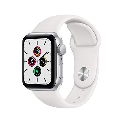 Apple Watch SE (GPS, 40 mm) Caja de aluminio en plata - Correa deportiva blanca