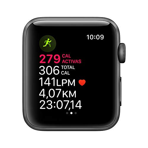 Apple Watch Series 3 (GPS) con caja de 42 mm de aluminio en gris espacial y correa deportiva - Negra