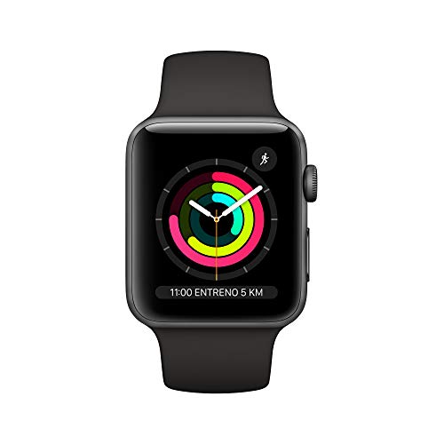 Apple Watch Series 3 (GPS) con caja de 42 mm de aluminio en gris espacial y correa deportiva - Negra
