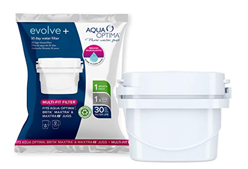 Aqua Optima 1 Pack 12 30 días Maxtra+ compatibles con Cartuchos de Filtro de Agua Evolve+, Blanco, 12 Pack