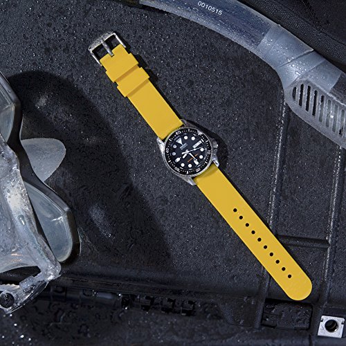 Archer Watch Straps - Correas Reloj Silicona de Liberación Rápida para Hombre y Mujer (Amarillo Nápoles, 24mm)
