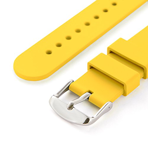 Archer Watch Straps - Correas Reloj Silicona de Liberación Rápida para Hombre y Mujer (Amarillo Nápoles, 24mm)