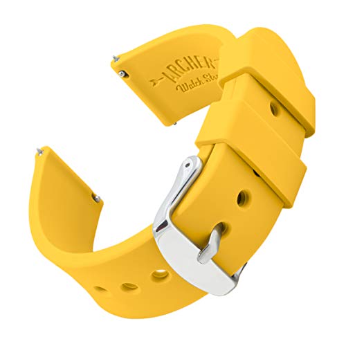 Archer Watch Straps - Correas Reloj Silicona de Liberación Rápida para Hombre y Mujer (Amarillo Nápoles, 24mm)